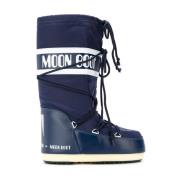 Blauwe Waterafstotende Gevoerde Winterlaarzen Moon Boot , Blue , Dames