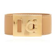 Leren armband Salvatore Ferragamo , Beige , Dames