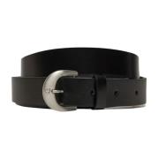 Casual Pin Gesp Leren Riem Calvin Klein Jeans , Black , Dames