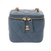 Pre-owned Leather chanel-bags Chanel Vintage , Blue , Dames