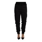 Zwarte Polyester Trekkoord Jogger Broek Dolce & Gabbana , Black , Dame...