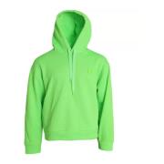 Neon Groen Logo Hoodie Sweater Dolce & Gabbana , Green , Heren