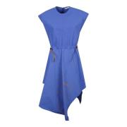 Cap Sleeve Asymmetrische Midi Jurk JW Anderson , Blue , Dames