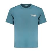 Korte Mouw Logo Tee Blauw Heren Wrangler , Blue , Heren