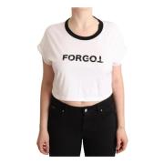 Witte Forgot Print Crop T-shirt Dolce & Gabbana , White , Dames