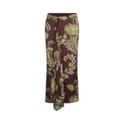 Bordeaux Bloemenprint Midi Rok Etro , Multicolor , Dames