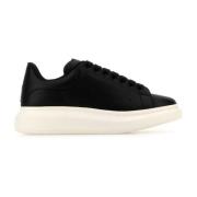 Zwarte leren sneakers met hak Alexander McQueen , Black , Heren