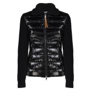 Zwarte Gewatteerde Vest met Ritssluiting Moncler , Black , Dames