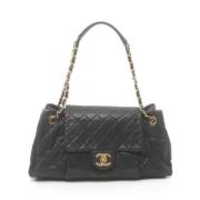 Pre-owned Leather chanel-bags Chanel Vintage , Black , Dames