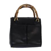 Pre-owned Leather handbags Gucci Vintage , Black , Dames