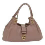 Pre-owned Leather handbags Salvatore Ferragamo Pre-owned , Beige , Dam...