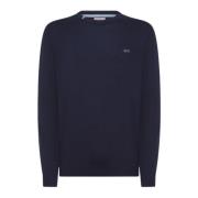 Navy Blauw Logo Trui Sun68 , Blue , Heren