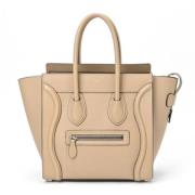 Pre-owned Leather celine-bags Celine Vintage , Beige , Dames