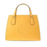 Pre-owned Leather handbags Gucci Vintage , Yellow , Dames