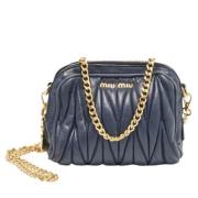 Pre-owned Leather crossbody-bags Miu Miu Pre-owned , Blue , Dames