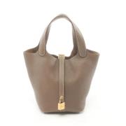 Pre-owned Leather handbags Hermès Vintage , Gray , Dames