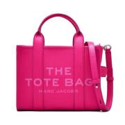 Roze Leren Schoudertas met Logo Marc Jacobs , Pink , Dames