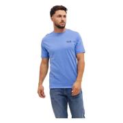 Blauw Heren T-shirt Lente/Zomer Collectie Emporio Armani , Blue , Here...