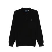 Lange Mouw Gebreide Trui Pullover Ralph Lauren , Black , Heren