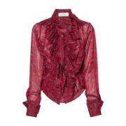 Rode Wizard Shirt met Veiligheidsspeld Print Vivienne Westwood , Red ,...