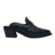 Weston Zwarte Leren Muiltjes Alohas , Black , Dames