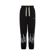 Zwarte broek met witte geborduurde vlammen Vision OF Super , Black , H...