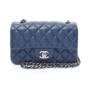 Pre-owned Leather chanel-bags Chanel Vintage , Blue , Dames