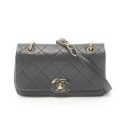 Pre-owned Leather chanel-bags Chanel Vintage , Black , Dames