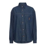 Denim Shirt met Borstzak Rinse Wassen Ball , Blue , Dames