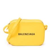 Pre-owned Leather shoulder-bags Balenciaga Vintage , Yellow , Dames