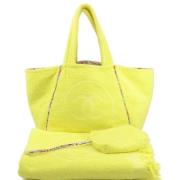 Pre-owned Cotton chanel-bags Chanel Vintage , Yellow , Dames