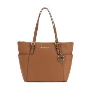 Stijlvolle Leren Tote Tas Michael Kors , Brown , Dames