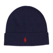 Modieuze Wollen Beanie voor Mannen Ralph Lauren , Blue , Heren