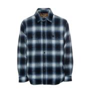 Gewatteerd Shadow Check Overshirt Nudie Jeans , Blue , Heren