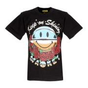 Stralende Smiley T-shirt Zwart Heren T-shirt Market , Black , Heren