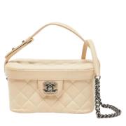 Pre-owned Leather chanel-bags Chanel Vintage , Beige , Dames