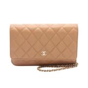 Pre-owned Leather chanel-bags Chanel Vintage , Brown , Dames