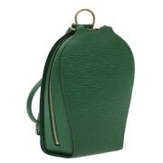 Pre-owned Leather backpacks Louis Vuitton Vintage , Green , Dames