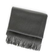 Maxi Cashmere Wool Fringed Scarf Samsøe Samsøe , Gray , Unisex