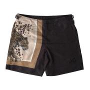 Zwembroek met dierenprint en rits Dolce & Gabbana , Brown , Heren