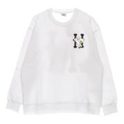 Klassieke Flocked Crew Neck Sweatshirt Wit HUF , White , Heren