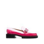 Roze Juwelen Leren Loafers Ganni , Pink , Dames