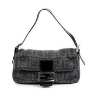 Pre-owned Canvas shoulder-bags Fendi Vintage , Gray , Dames