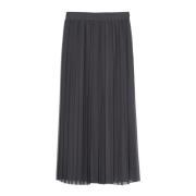 Hoge taille chiffon geplooide rok Eleventy , Gray , Dames