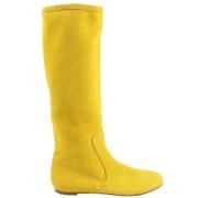 Pre-owned Suede boots Giuseppe Zanotti Pre-owned , Yellow , Dames