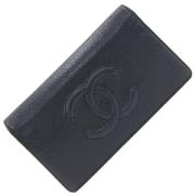 Pre-owned Leather wallets Chanel Vintage , Black , Dames