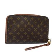 Pre-owned Canvas clutches Louis Vuitton Vintage , Brown , Dames