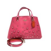 Pre-owned Leather handbags Coach Pre-owned , Pink , Dames