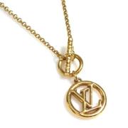 Pre-owned Metal necklaces Louis Vuitton Vintage , Yellow , Dames