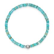 Men's Wristband with Turquoise Heishi Beads Nialaya , Gray , Heren